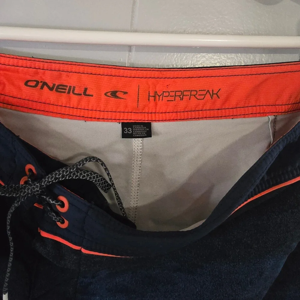O'Neill Board Shorts Mens 33‎ Blue Hyperfreak Ombre Striped Swim Trunks